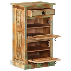 vidaXL Scarpiera a 4 Livelli con Cassetto Legno Massello di Recupero