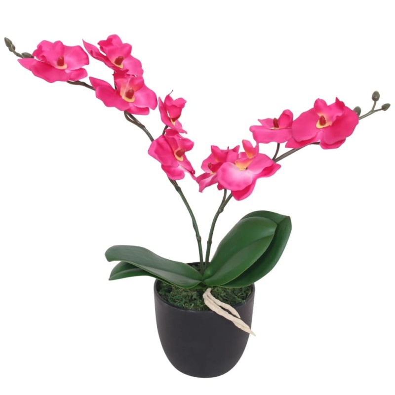 vidaXL Orchidea Artificiale con Vaso 30 cm Rossa vidaXL Orchidea Artificiale con Vaso 30 cm Rossa