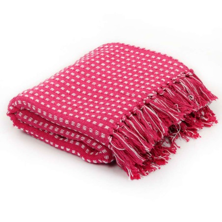 vidaXL Copriletto in Cotone a Quadri 220x250 cm Rosa