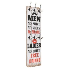 vidaXL Appendiabiti da Parete con 6 Ganci MEN LADIES 120x40 cm 