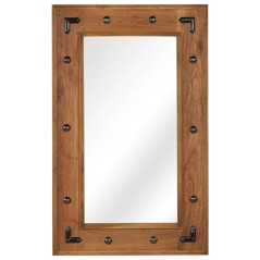 vidaXL Specchio in Legno Massello di Acacia 50x80 cm