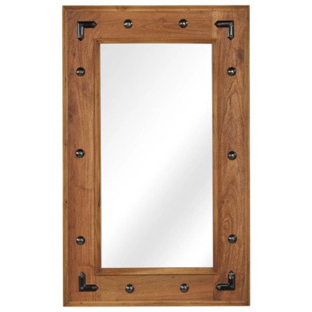 vidaXL Specchio in Legno Massello di Acacia 50x80 cm