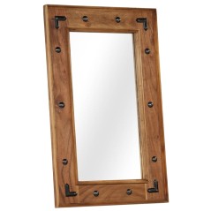 vidaXL Specchio in Legno Massello di Acacia 50x80 cm