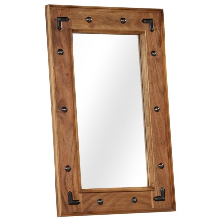 vidaXL Specchio in Legno Massello di Acacia 50x80 cm