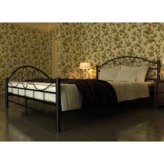 vidaXL Letto con Materasso Nero in Metallo 180x200 cm
