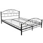 vidaXL Letto con Materasso Nero in Metallo 180x200 cm