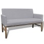 vidaXL Panca con Cuscino Imbottito Tessuto Legno Hevea Grigio Chiaro vidaXL Panca con Cuscino Imbottito Tessuto Legno Hevea Grigio Chiaro