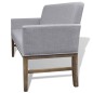 vidaXL Panca con Cuscino Imbottito Tessuto Legno Hevea Grigio Chiaro vidaXL Panca con Cuscino Imbottito Tessuto Legno Hevea Grigio Chiaro