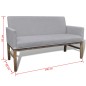 vidaXL Panca con Cuscino Imbottito Tessuto Legno Hevea Grigio Chiaro vidaXL Panca con Cuscino Imbottito Tessuto Legno Hevea Grigio Chiaro