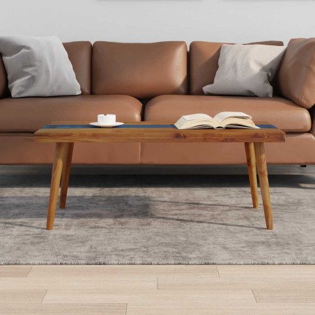 vidaXL Tavolino da Salotto in Legno di Teak e Resina 100x50x40 cm