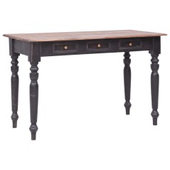 vidaXL Scrivania con 3 Cassetti 117x57x75 cm Legno Massello di Mogano