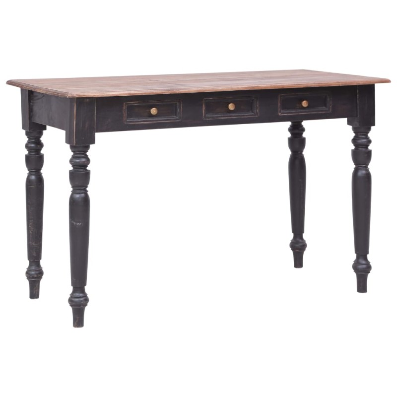 vidaXL Scrivania con 3 Cassetti 117x57x75 cm Legno Massello di Mogano