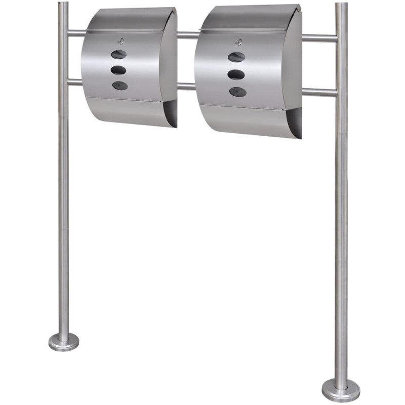 Casetta della Posta Doppia con Supporto in Acciaio Inox Casetta della Posta Doppia con Supporto in Acciaio Inox