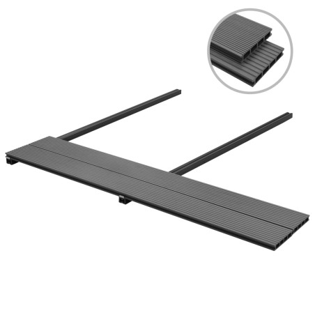 vidaXL Pavimento per esterni in WPC con accessori 36 m² 2,2 m grigio  