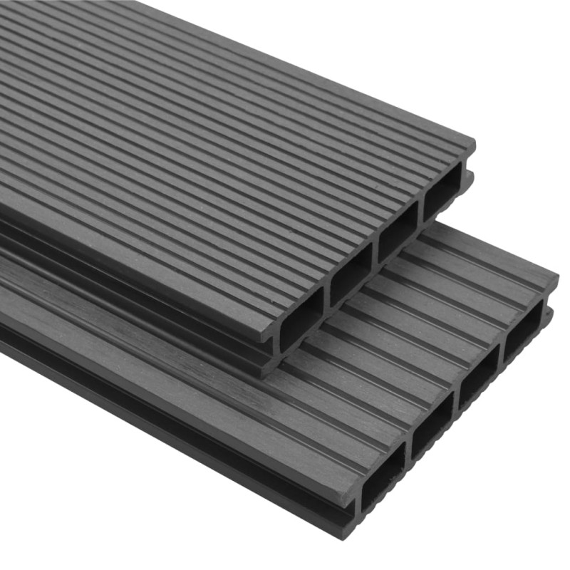 vidaXL Pavimento per esterni in WPC con accessori 26 m² grigio  