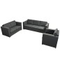 vidaXL 3 Pz Set di Divani in Stoffa Grigio Scuro vidaXL 3 Pz Set di Divani in Stoffa Grigio Scuro