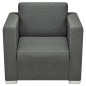 vidaXL 3 Pz Set di Divani in Stoffa Grigio Scuro vidaXL 3 Pz Set di Divani in Stoffa Grigio Scuro