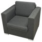 vidaXL 3 Pz Set di Divani in Stoffa Grigio Scuro vidaXL 3 Pz Set di Divani in Stoffa Grigio Scuro
