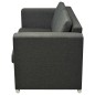 vidaXL 3 Pz Set di Divani in Stoffa Grigio Scuro vidaXL 3 Pz Set di Divani in Stoffa Grigio Scuro