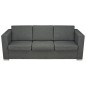 vidaXL 3 Pz Set di Divani in Stoffa Grigio Scuro vidaXL 3 Pz Set di Divani in Stoffa Grigio Scuro