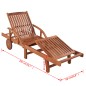 vidaXL Lettini Prendisole 2 pz con Tavolo in Massello di Acacia vidaXL Lettini Prendisole 2 pz con Tavolo in Massello di Acacia