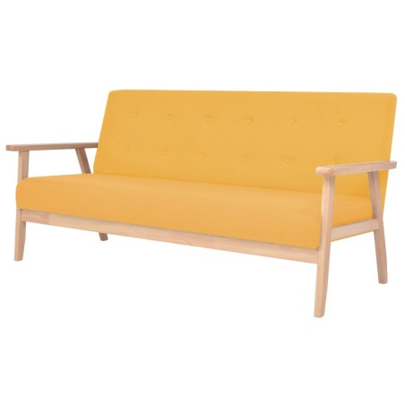 vidaXL Set di Divani 2 pz in Tessuto Giallo