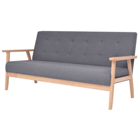 vidaXL Set di Divani 3 pz in Tessuto Grigio Scuro