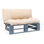 vidaXL Divano da Giardino a Pallet con Cuscini Sabbia in Legno di Pino vidaXL Divano da Giardino a Pallet con Cuscini Sabbia in Legno di Pino
