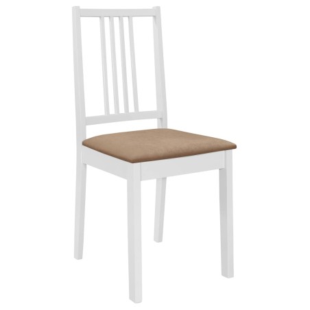 vidaXL Sedie da Pranzo con Cuscini 6 pz Bianche in Legno Massello