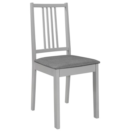 vidaXL Sedie da Pranzo con Cuscini 6 pz Grigie in Legno Massello