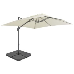 vidaXL Ombrellone da Giardino con Base Portatile Sabbia