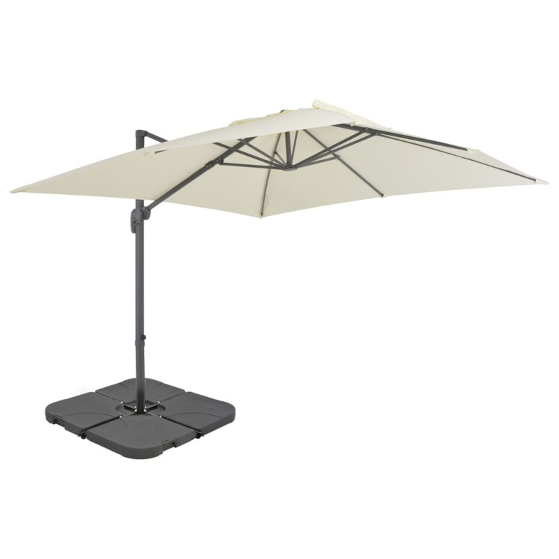 vidaXL Ombrellone da Giardino con Base Portatile Sabbia vidaXL Ombrellone da Giardino con Base Portatile Sabbia