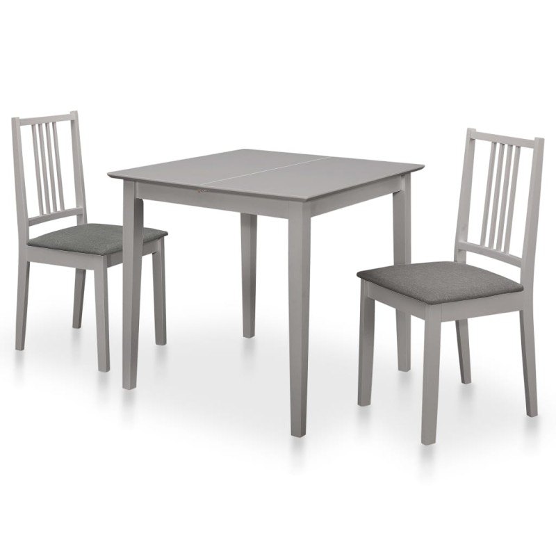 vidaXL Set da Pranzo 3 pz in MDF Grigio vidaXL Set da Pranzo 3 pz in MDF Grigio