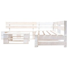 vidaXL Set Divani da Giardino su Pallet 4 pz in Legno Bianco