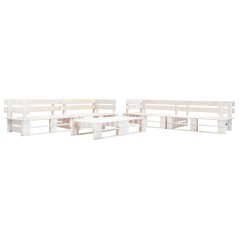 vidaXL Set Divani da Giardino su Pallet 6 pz in Legno Bianco