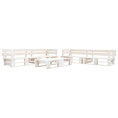 vidaXL Set Divani da Giardino su Pallet 6 pz in Legno Bianco
