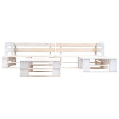 vidaXL Set Divani da Giardino su Pallet 4 pz in Legno Bianco