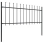 vidaXL Recinzione Giardino con Punta a Lancia Acciaio 13,6x0,8m Nera vidaXL Recinzione Giardino con Punta a Lancia Acciaio 13,6x0,8m Nera