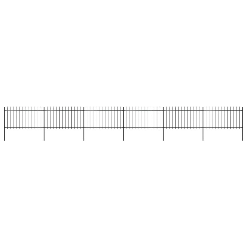 vidaXL Recinzione da Giardino Punta a Lancia 10,2x1 m Acciaio Nero vidaXL Recinzione da Giardino Punta a Lancia 10,2x1 m Acciaio Nero