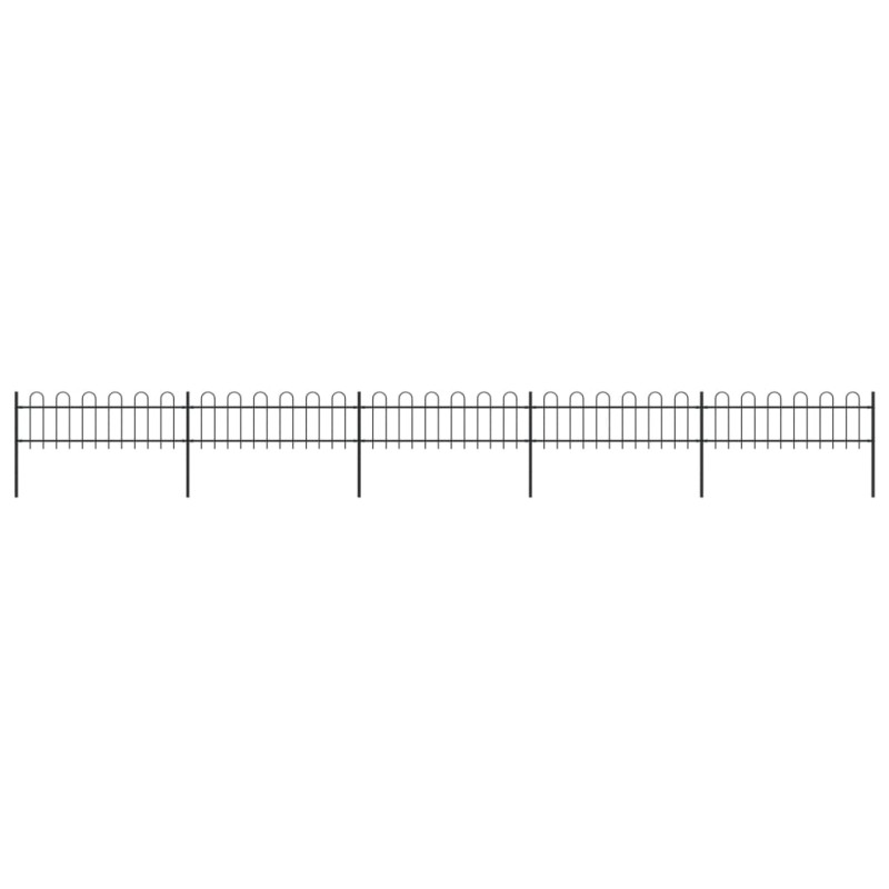 vidaXL Recinzione da Giardino Punta Tonda 8,5x0,6 m Acciaio Nera vidaXL Recinzione da Giardino Punta Tonda 8,5x0,6 m Acciaio Nera