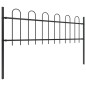 vidaXL Recinzione da Giardino Punta Tonda 8,5x0,6 m Acciaio Nera vidaXL Recinzione da Giardino Punta Tonda 8,5x0,6 m Acciaio Nera