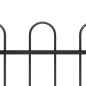 vidaXL Recinzione da Giardino Punta Tonda 8,5x0,6 m Acciaio Nera vidaXL Recinzione da Giardino Punta Tonda 8,5x0,6 m Acciaio Nera