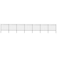vidaXL Recinzione Giardino con Punta a Lancia Acciaio 11,9x1,5m Nera