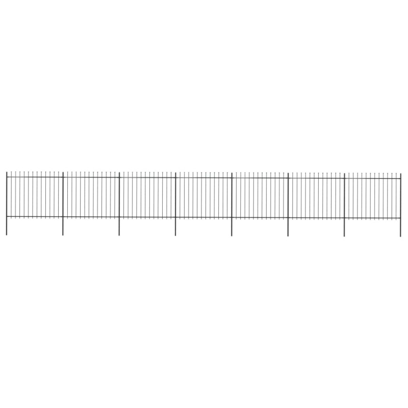 vidaXL Recinzione Giardino con Punta a Lancia Acciaio 11,9x1,5m Nera vidaXL Recinzione Giardino con Punta a Lancia Acciaio 11,9x1,5m Nera