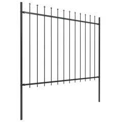 vidaXL Recinzione Giardino con Punta a Lancia Acciaio 11,9x1,5m Nera