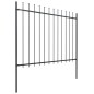 vidaXL Recinzione Giardino con Punta a Lancia Acciaio 11,9x1,5m Nera vidaXL Recinzione Giardino con Punta a Lancia Acciaio 11,9x1,5m Nera