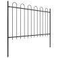 vidaXL Recinzione da Giardino con Punta Tonda in Acciaio 6,8x1,2m Nera
