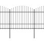 vidaXL Recinzione Giardino Punta Lancia (1,5-1,75)x11,9m Acciaio Nera vidaXL Recinzione Giardino Punta Lancia (1,5-1,75)x11,9m Acciaio Nera
