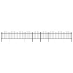 vidaXL Recinto Giardino Punta a Lancia (1,5-1,75)x15,3m Acciaio Nera