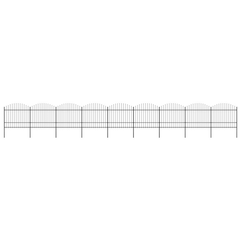 vidaXL Recinto Giardino Punta a Lancia (1,5-1,75)x15,3m Acciaio Nera vidaXL Recinto Giardino Punta a Lancia (1,5-1,75)x15,3m Acciaio Nera